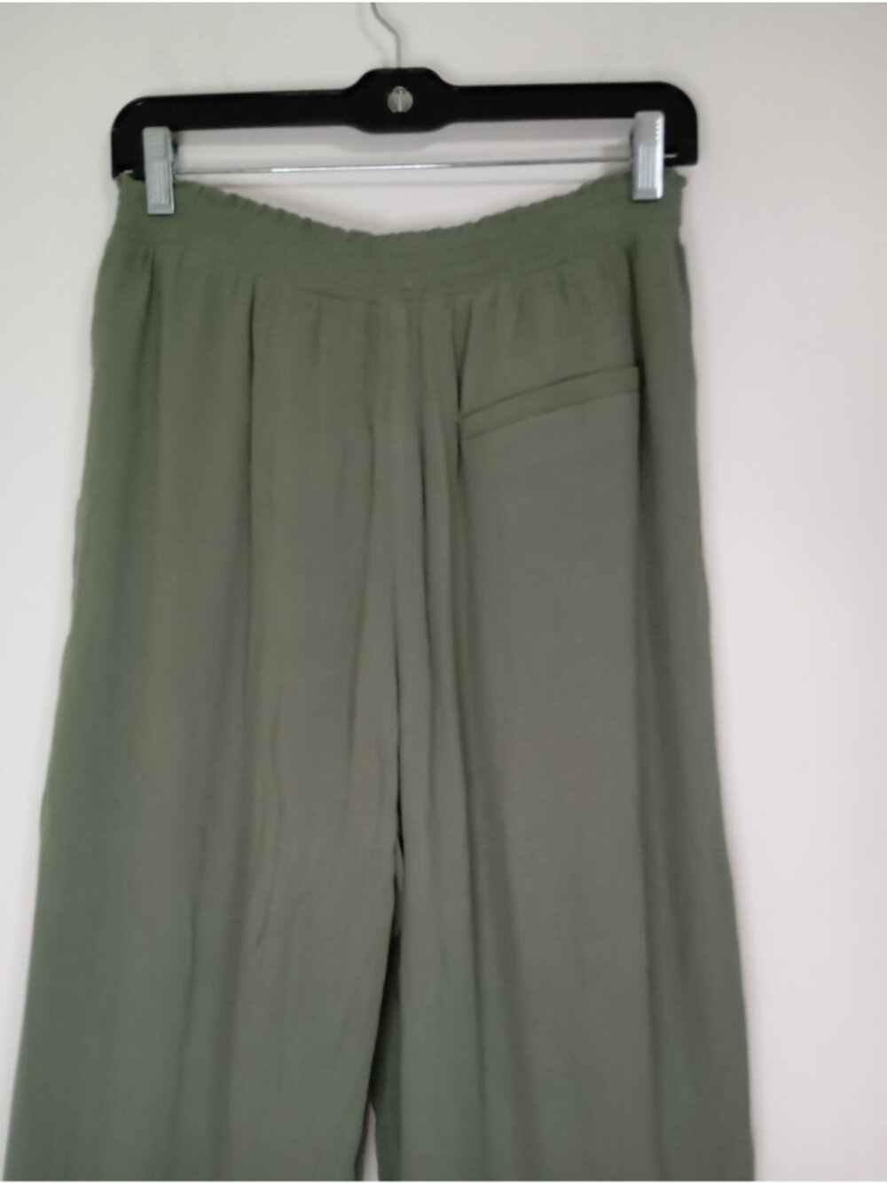 Mable Sage Green Wide-Leg High Waist Palazzo Pants Size L Summer Beach - Picture 8 of 13